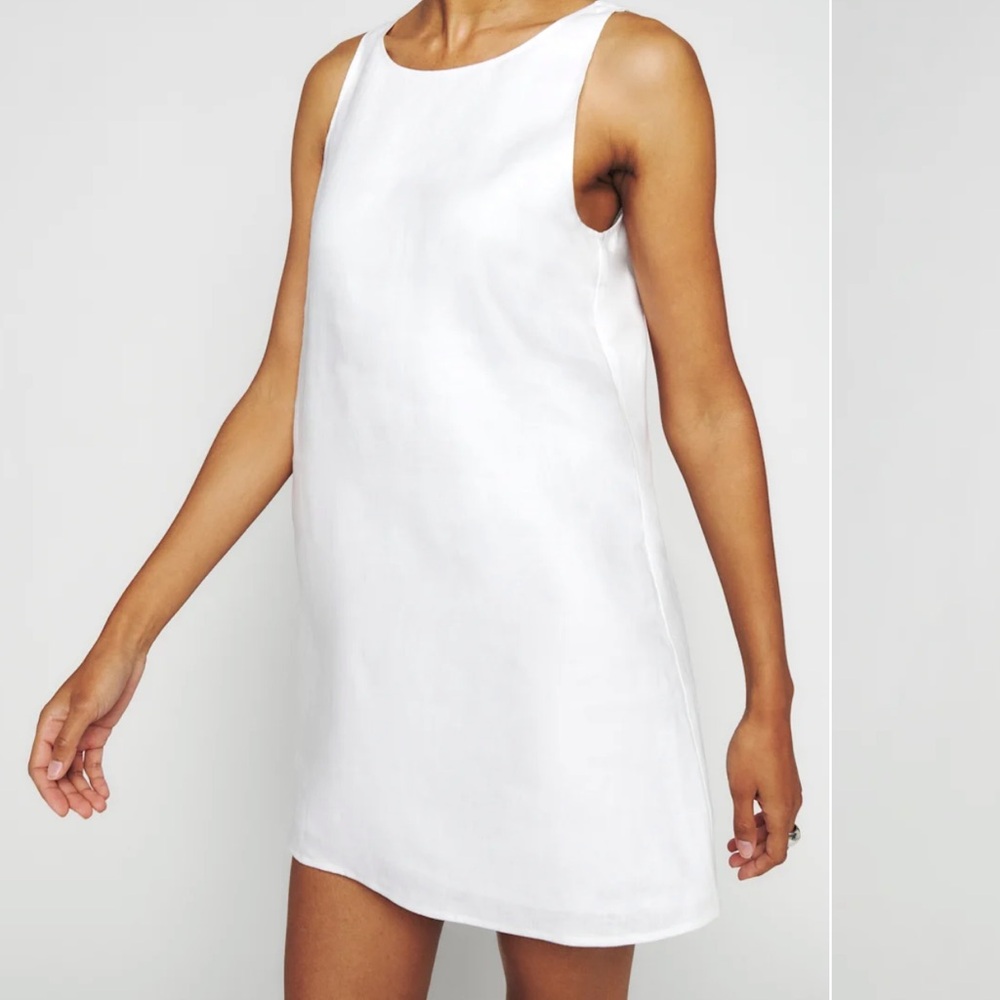 Reformation White Sleeveless Shift Dress